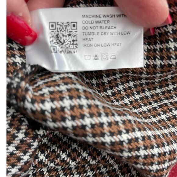 CIDER Preppy Houndstooth High Waist Wide Leg Trousers Size XL - Picture 12 of 12